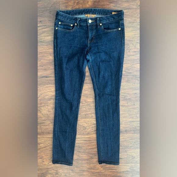 Tory Burch Denim - Tory Burch Super Skinny Dark Wash Jeans Midrise Luxe Stretch Size 28